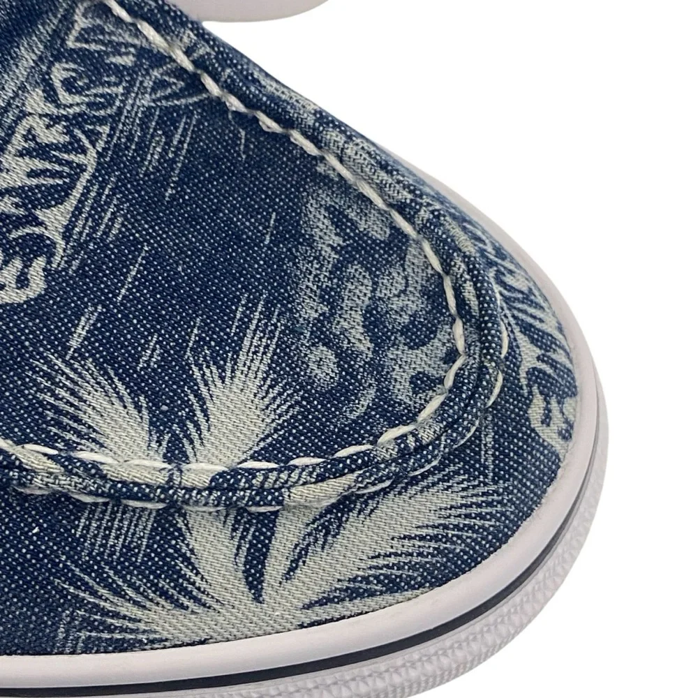 Sperry Blue & White Tropical Print Top Siders Boat Shoes - New - Men’s 11